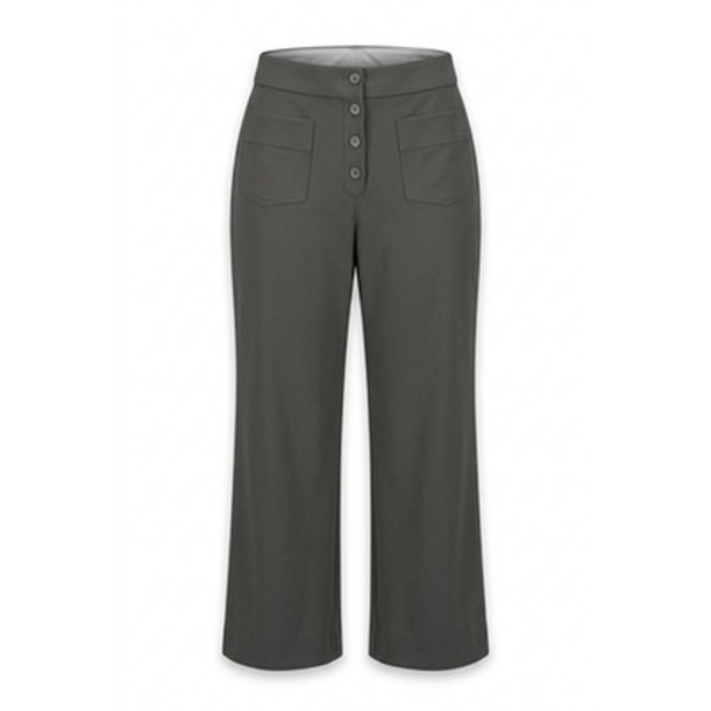 Halara Pants Women 2X Green Button Front Wide Leg Stretch Dress Trousers Casual